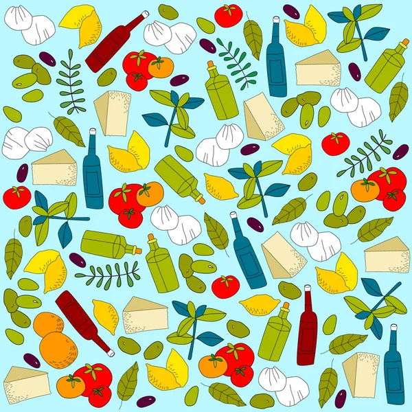 Seamless pattern with food — Stock Vector