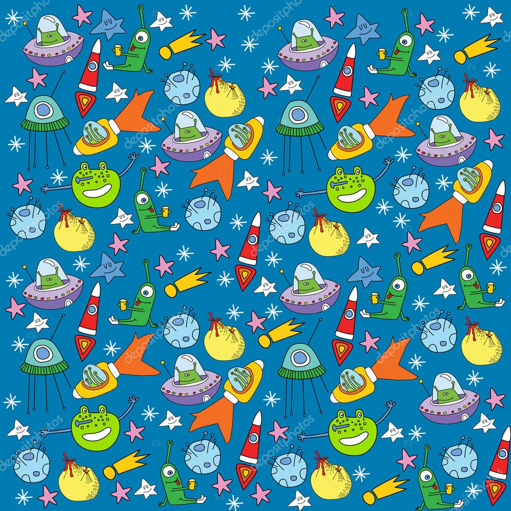 Cartoon space background — Stock Vector © utchenko_olga #78798242