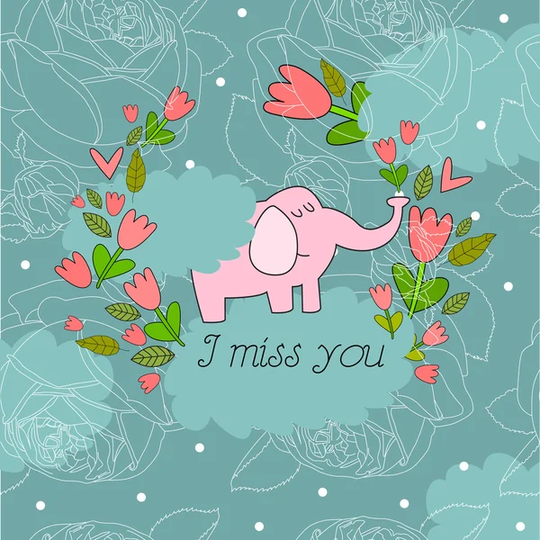 I miss you card design — Stock Vector