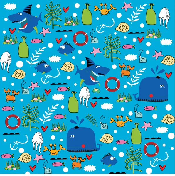 Background with the underwater world — Stock Vector