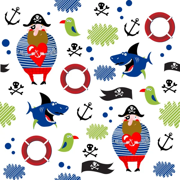 Cartoon Pirates achtergrond — Stockvector