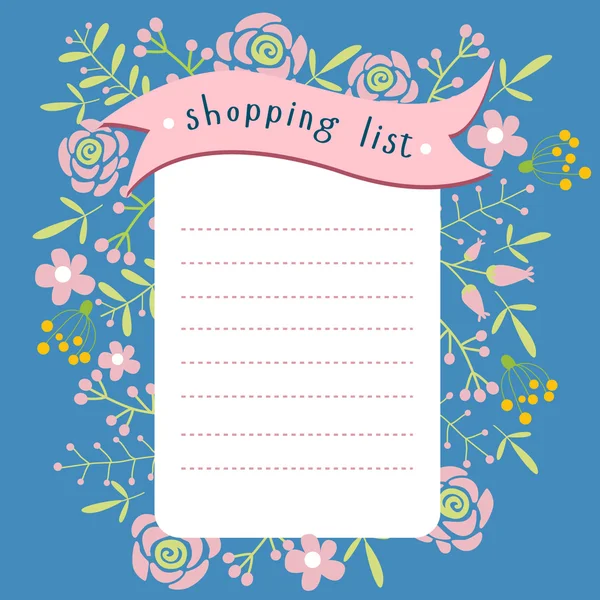 Shopping list design — Stok Vektör