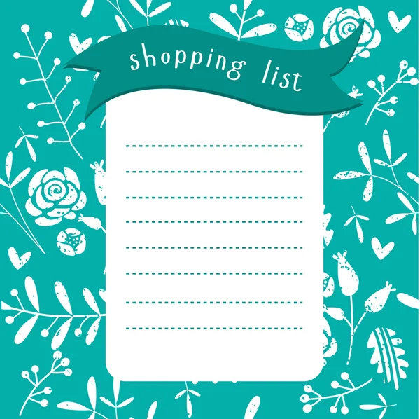 Diseño de lista de compras — Archivo Imágenes Vectoriales