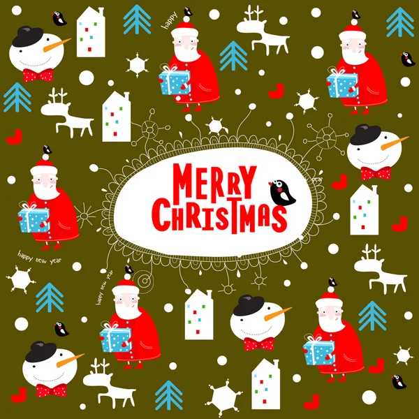 Christmas cartoon Background — Stock Vector