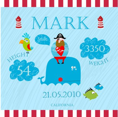 pirate and whale for memories clipart