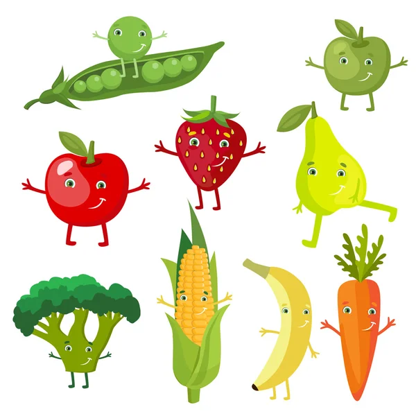 Fruits and vegetables icons — Stock Vector