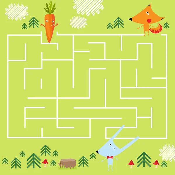 Game for children with a labyrinth. — Stock Vector