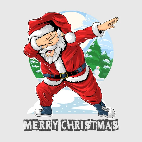 Santa Claus Dabbing Dance Very Cute Design Perfect Shirts Posters — Stock Vector