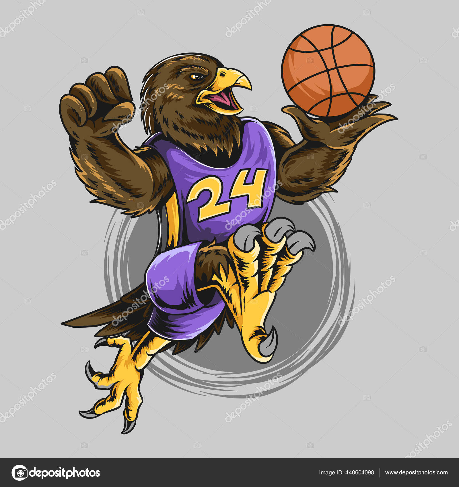 Eagle Wearing Basketball Playing Ball Vector Stock Vector by