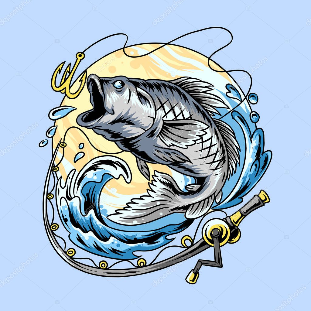 Angler fish artwork vector