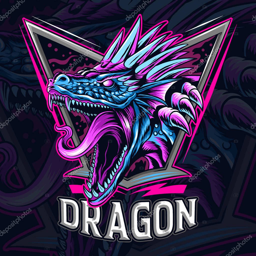 The dragon as an e-sport logo or mascot and symbol