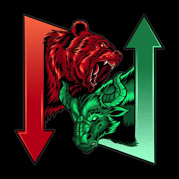 Медвежий Бычий Науке Экономики Фондового Рынка — стоковый вектор
