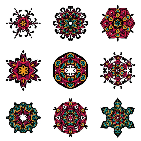 Conjunto de vectores de damasco abstracto diseños ornamentales . — Archivo Imágenes Vectoriales