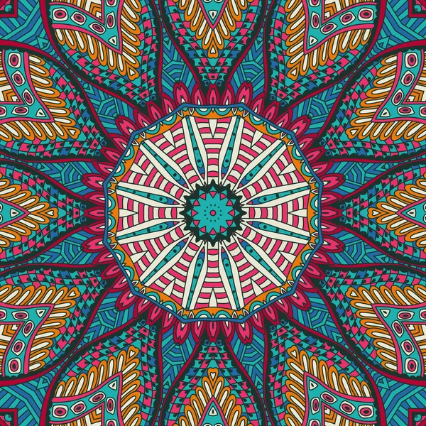 Modèle abstrait de mandala ethnique rond — Image vectorielle