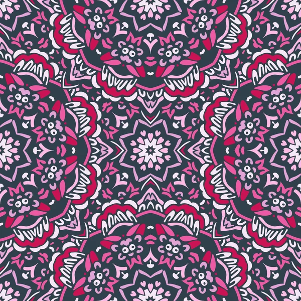 Ethnic Abstract Floral Vector Pattern — Stock Vector