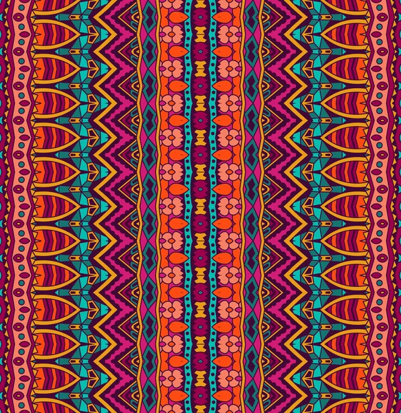 Этнический красочный геометрический полосатый бесшовный узор — стоковый вектор