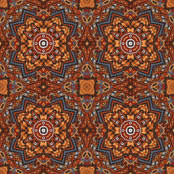 Inconsútil indio étnico tribal impresión geométrica — Vector de stock