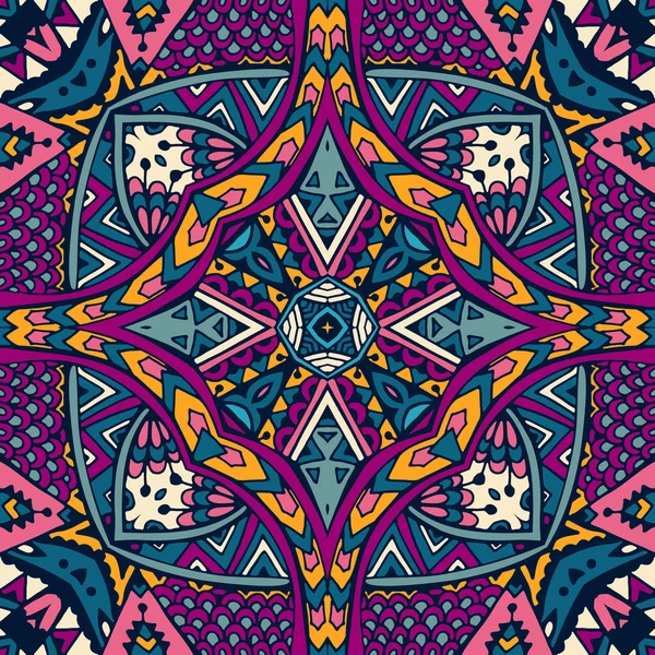 Abstracto étnico indio patrón sin costura tribal — Vector de stock