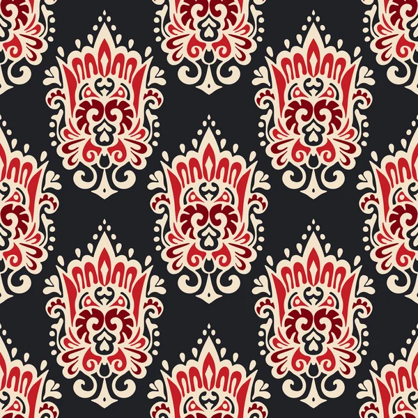 Damassé vintage motif ornemental sans couture — Image vectorielle