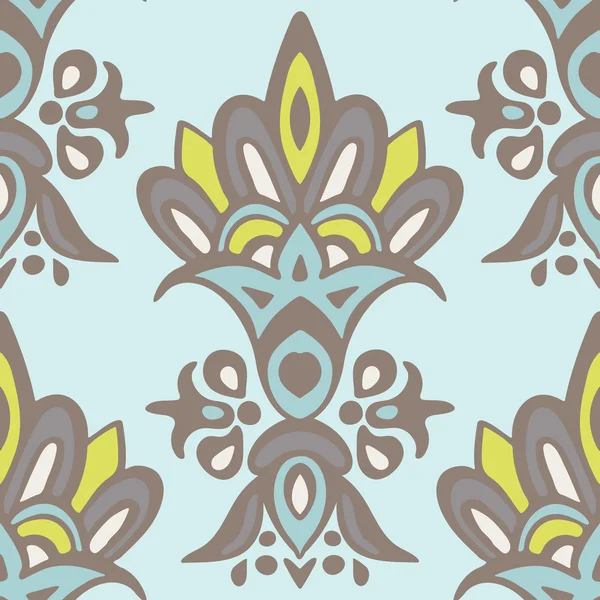 Luxury Damask flower seamless pattern background — Stock Vector