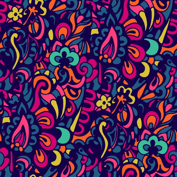 Fondo de garabato sin costura colorido abstracto — Vector de stock