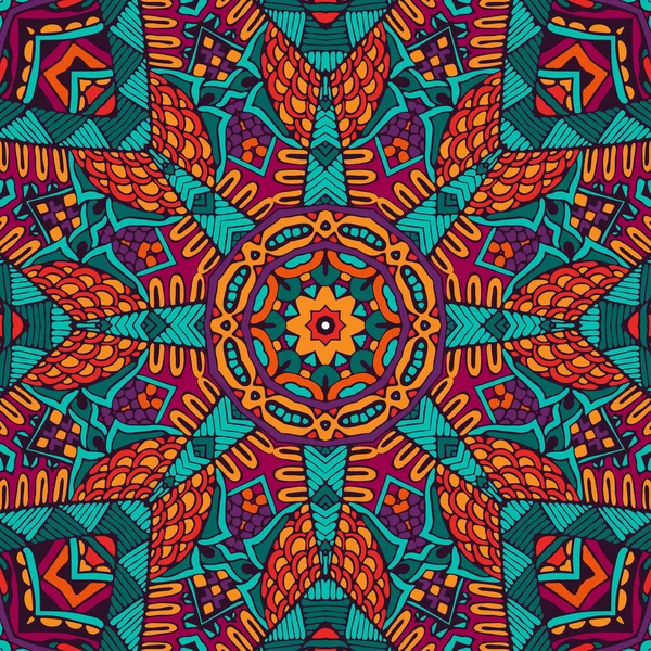 Design de mandala padrão sem costura colorido — Vetor de Stock