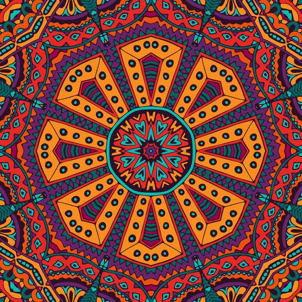 Motif tribal ethnique vecteur floral coloré — Image vectorielle