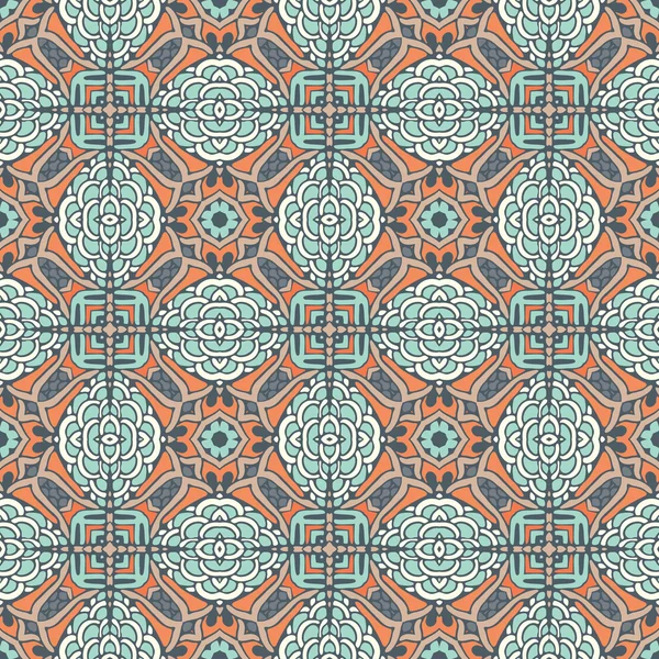Floral geometric tiles design — Stock Vector