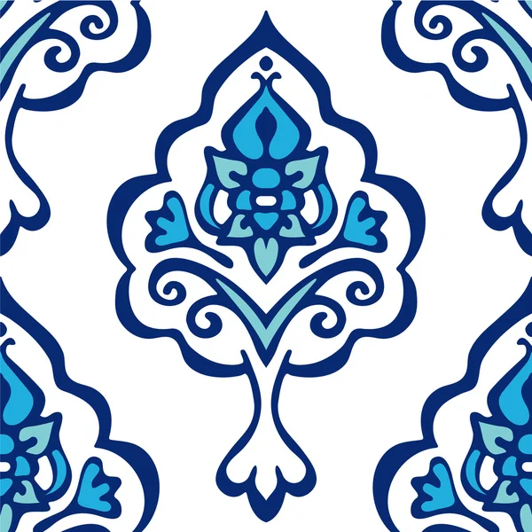 Patrón de flores de damasco de lujo — Archivo Imágenes Vectoriales