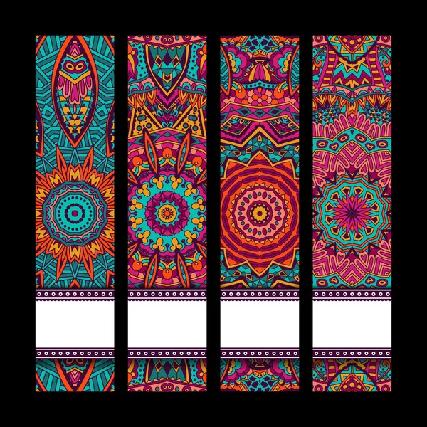 Festive colorful ornamental banner set — Stock Vector