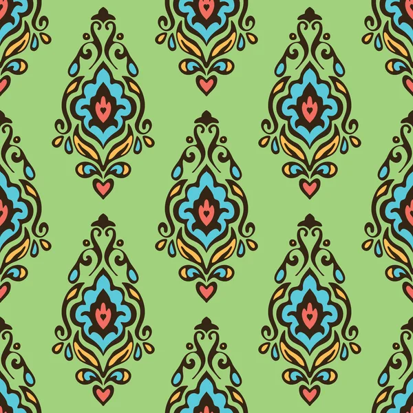 Απρόσκοπτη Δαμασκηνό διάνυσμα floral μοτίβο για ύφασμα — Διανυσματικό Αρχείο