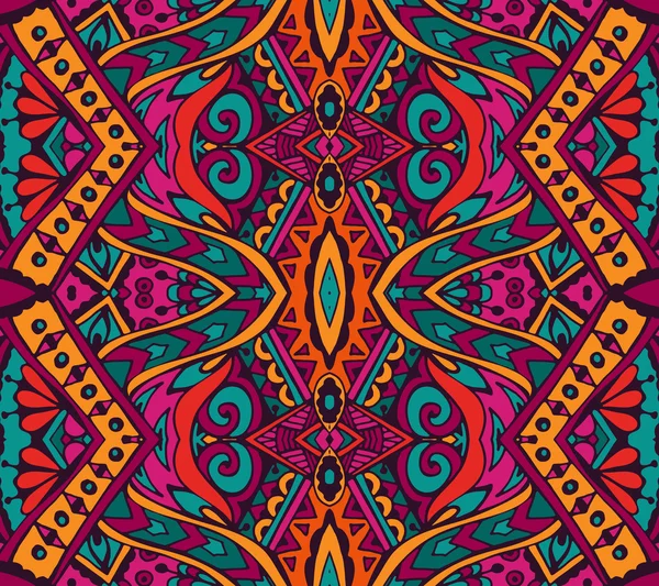 Indien festive coloré motif ethnique tribal — Image vectorielle