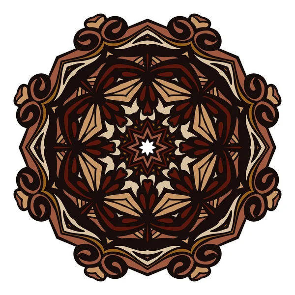 Mandala Scarabocchio Disegnato Mano Vettoriale Mandala Etnico Con Ornamento Colorato — Vettoriale Stock