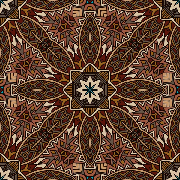 Tribal Vintage Abstrato Geométrico Étnico Sem Costura Padrão Ornamental Projeto —  Vetores de Stock