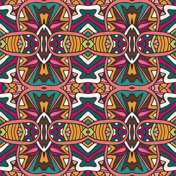 Traditionele Abstracte Geometrische Etnische Naadloze Patroon Ornamentaal Etnische Boho Textiel — Stockvector