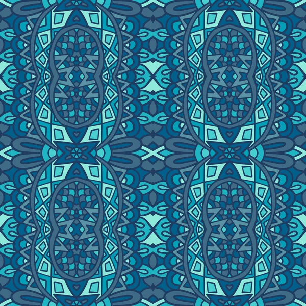 Vector Seamless Pattern African Art Batik Ikat Blue Ethnic Abstract — Stock Vector