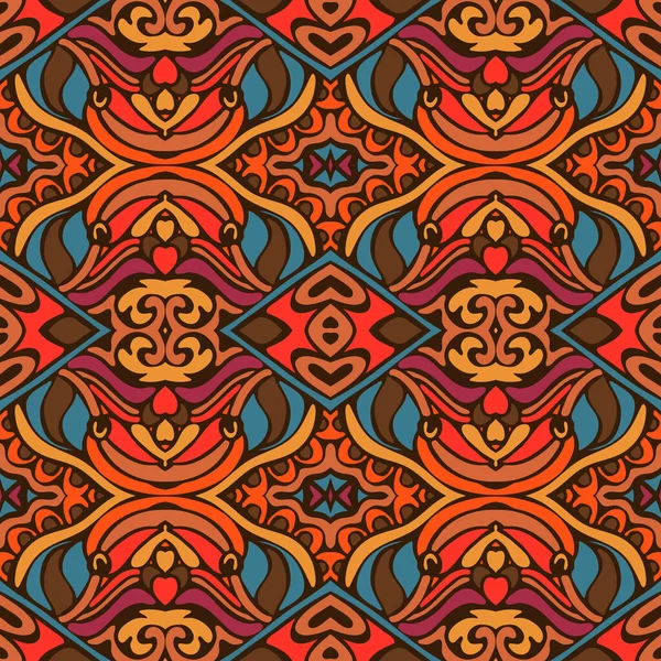 Vector Ethnic Abstract Padrão Vintage Sem Costura Fundo Ornamental Ilustração —  Vetores de Stock