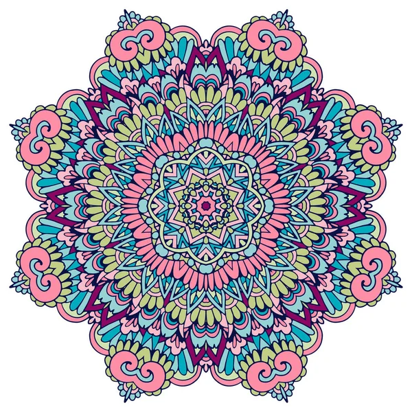 Adorno Paisley Floral Indio Estampado Étnico Flores Mandala Estilo Tatuaje — Archivo Imágenes Vectoriales