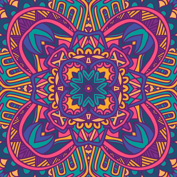 Mandala Art Festival Ethnique Motif Sans Couture Impression Géométrique Vectorielle — Image vectorielle