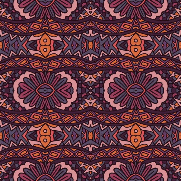 Vector Ethnic Abstract Padrão Vintage Sem Costura Fundo Ornamental Ilustração Gráficos Vetores