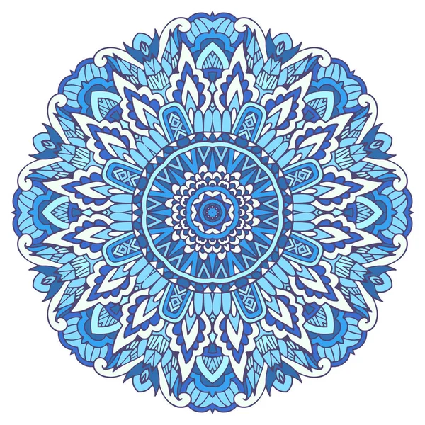 Ilustración Mandala Con Copo Nieve Estilizado Fondo Azul Invierno Decoración — Archivo Imágenes Vectoriales