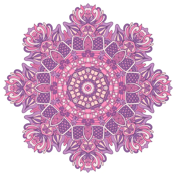 Mandala Doodle Líneas Decoradas Fondo Abstracto Geométrico Azulejos Boho Étnico — Vector de stock