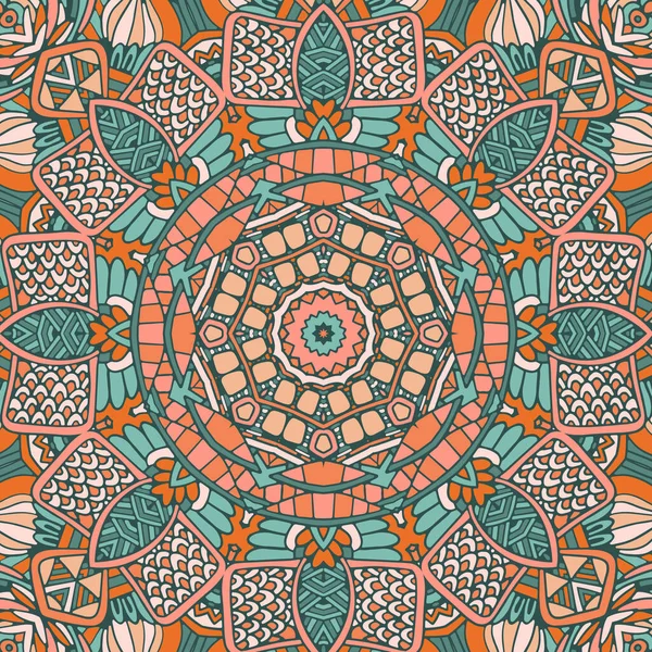 Tribal Vintage Abstrait Géométrique Ethnique Sans Couture Motif Ornemental Mandala — Image vectorielle