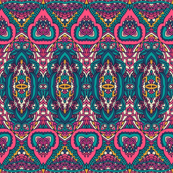 Vector Naadloos Patroon Abstract Geometrie Kleurrijk Etnisch Geometrisch Psychedelisch Print — Stockvector