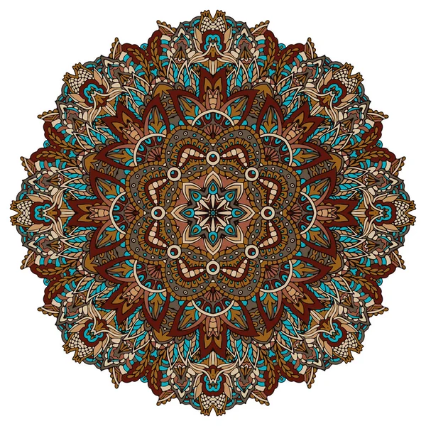 Astratto Mandala Festivo Disegno Floreale Boho Ornamento Folk Art Style — Vettoriale Stock