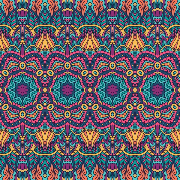 Astratto Boho Luminoso Motivo Festivo Fabric Abstract Geometrico Colorato Senza — Vettoriale Stock