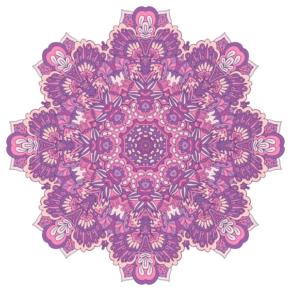 Mandala Ornamental Vintage Diseño Geométrico Abstracto Vector Boho Estrella Psicodélica — Vector de stock