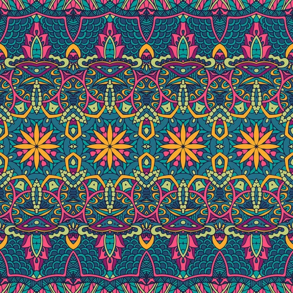 Motif Ethnique Décoratif Pour Tissu Mandala Géométrique Art Coloré Motif — Image vectorielle