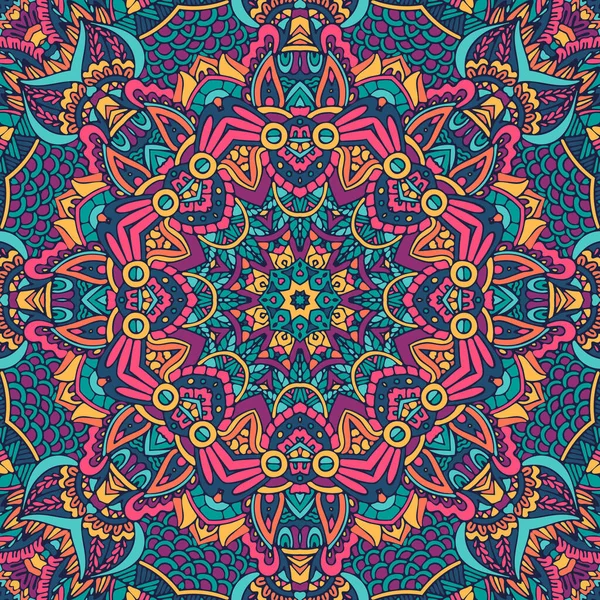 Médaillon Festif Mandala Ornements Style Boho Schéma Géométrique Abstrait Vecteur — Image vectorielle