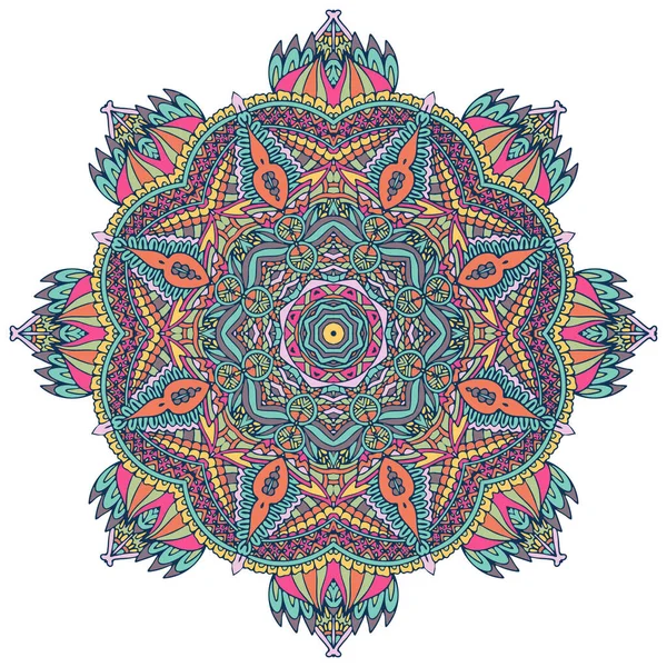 Meditación Vectorial Mandala Asiática Diseño Paisley Abstracto Imprimir — Vector de stock